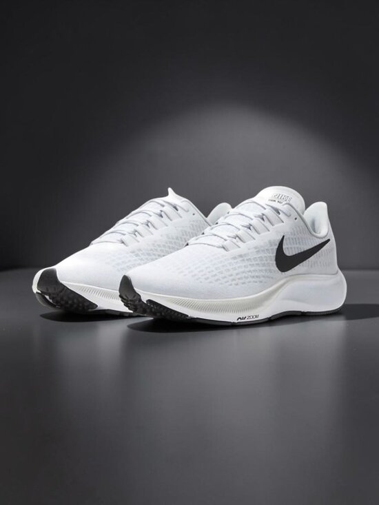 Nike Air Zoom Pegasus 37 Mens Running Shoes Size 12 White/Black BQ9646 100 NEW main image 2